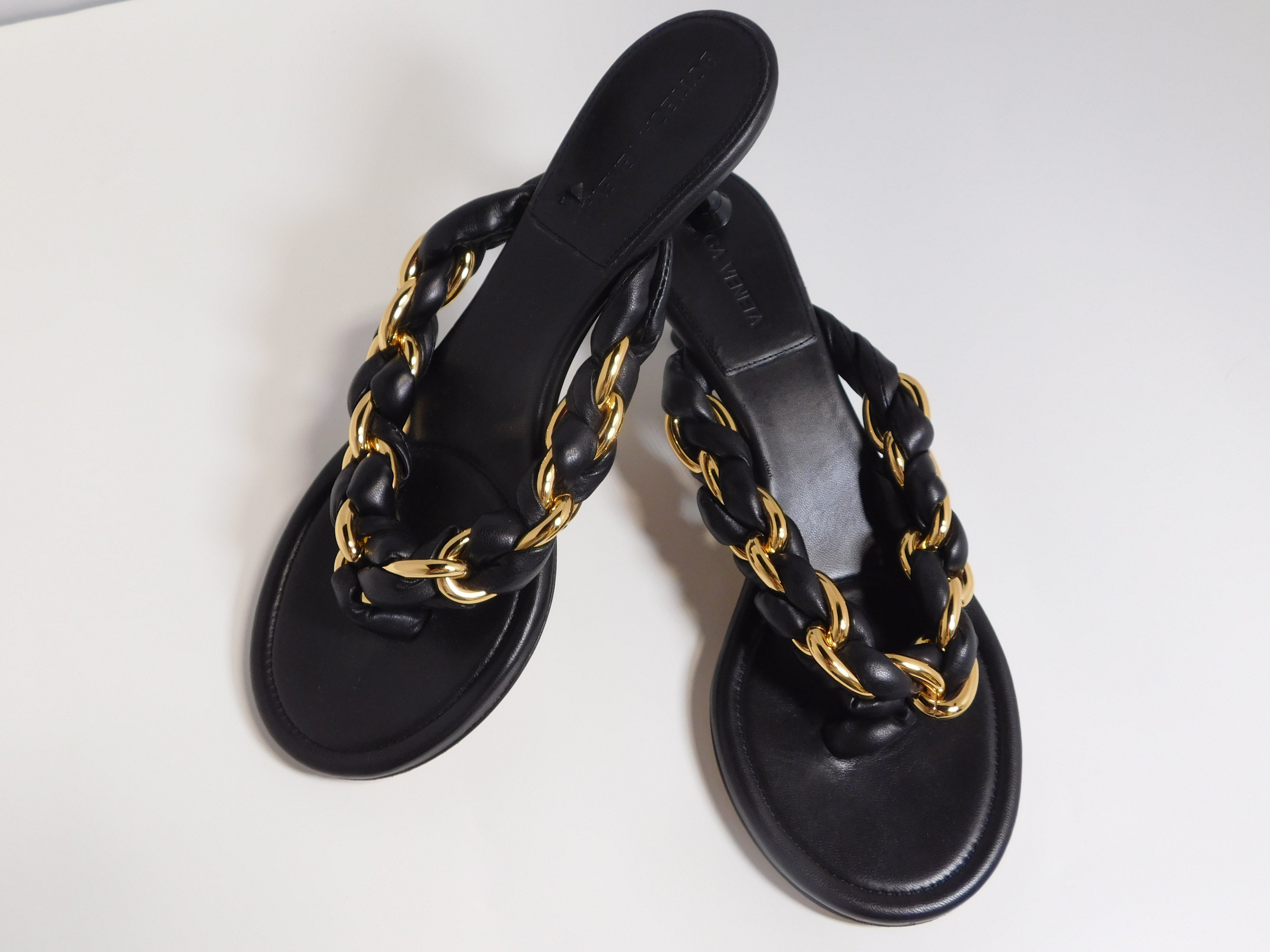 Black Chain Dot Sandals 37.5