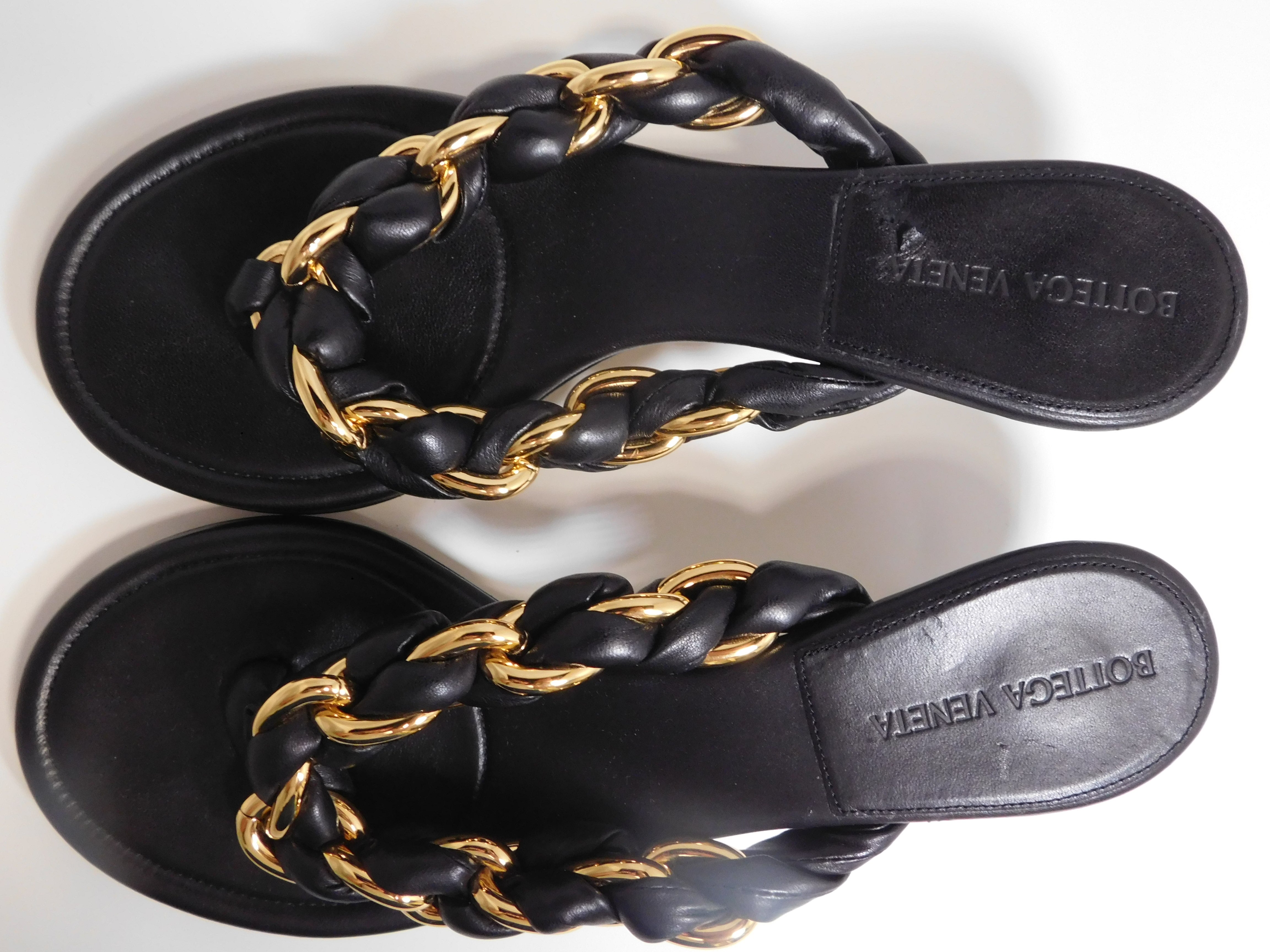 Black Chain Dot Sandals 37.5