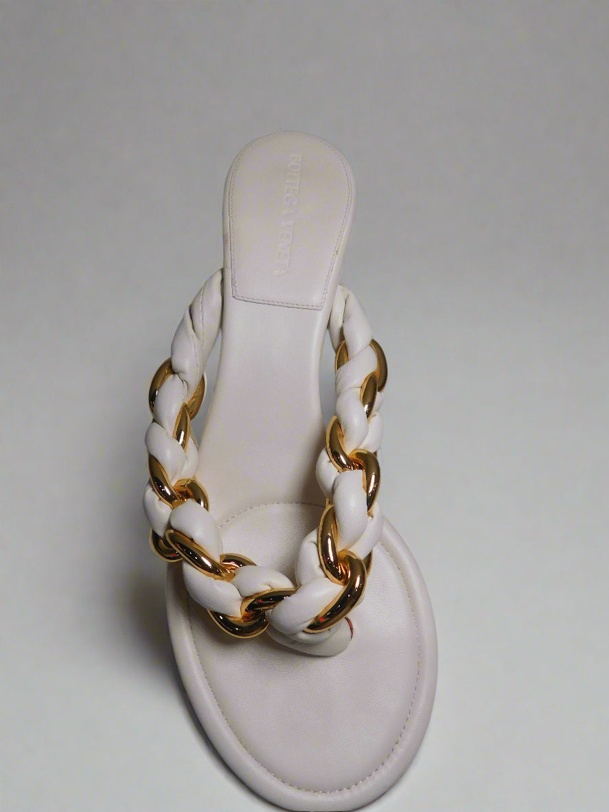 White Chain Dot Sandals 37.5