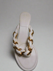 White Chain Dot Sandals 37.5