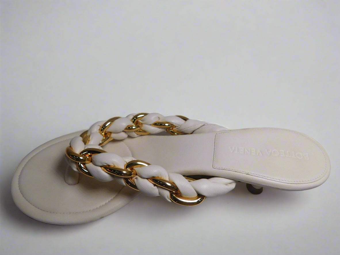 White Chain Dot Sandals 37.5