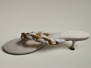 White Chain Dot Sandals 37.5