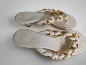 White Chain Dot Sandals 37.5