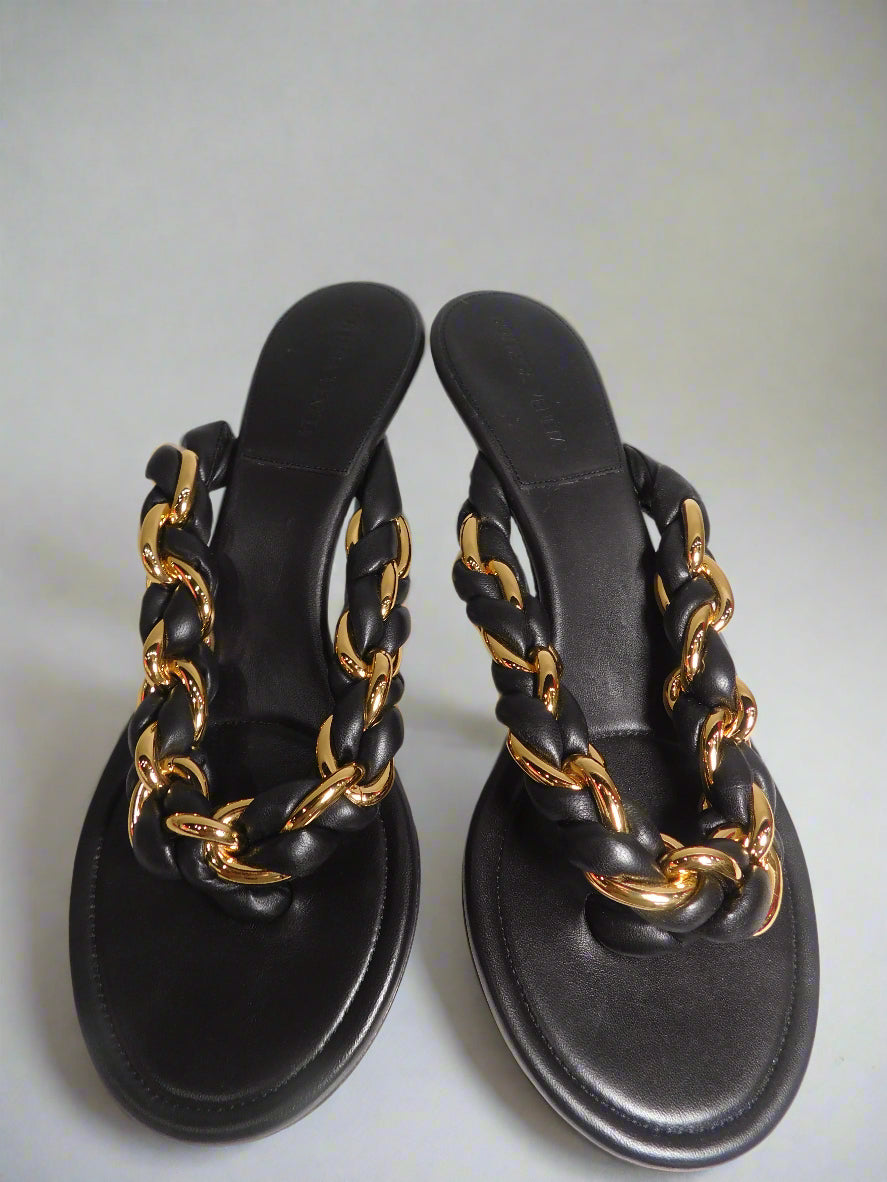 Black Chain Dot Sandals 38.5