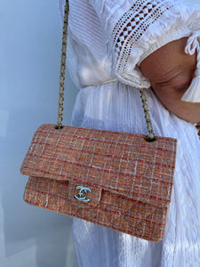 Chanel blue tweed bag online