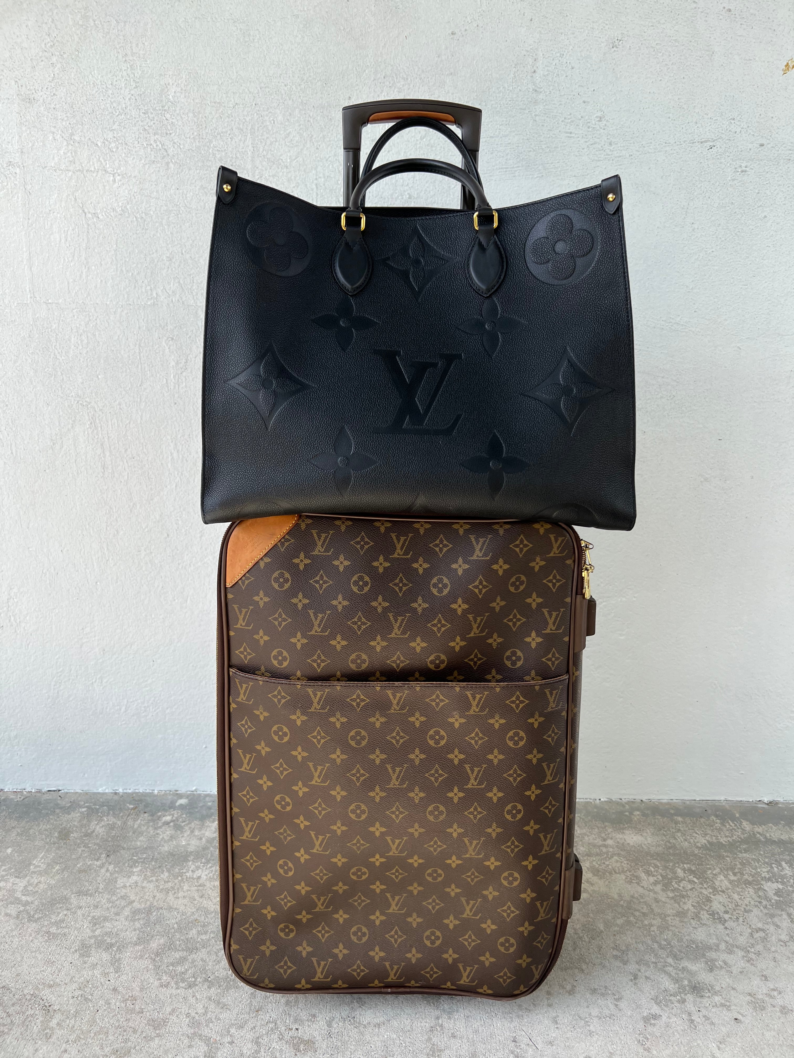 LOUIS VUITTON Monogram Empreinte Broderie On the Go MM Beige M46015 Women's  Leather Bag