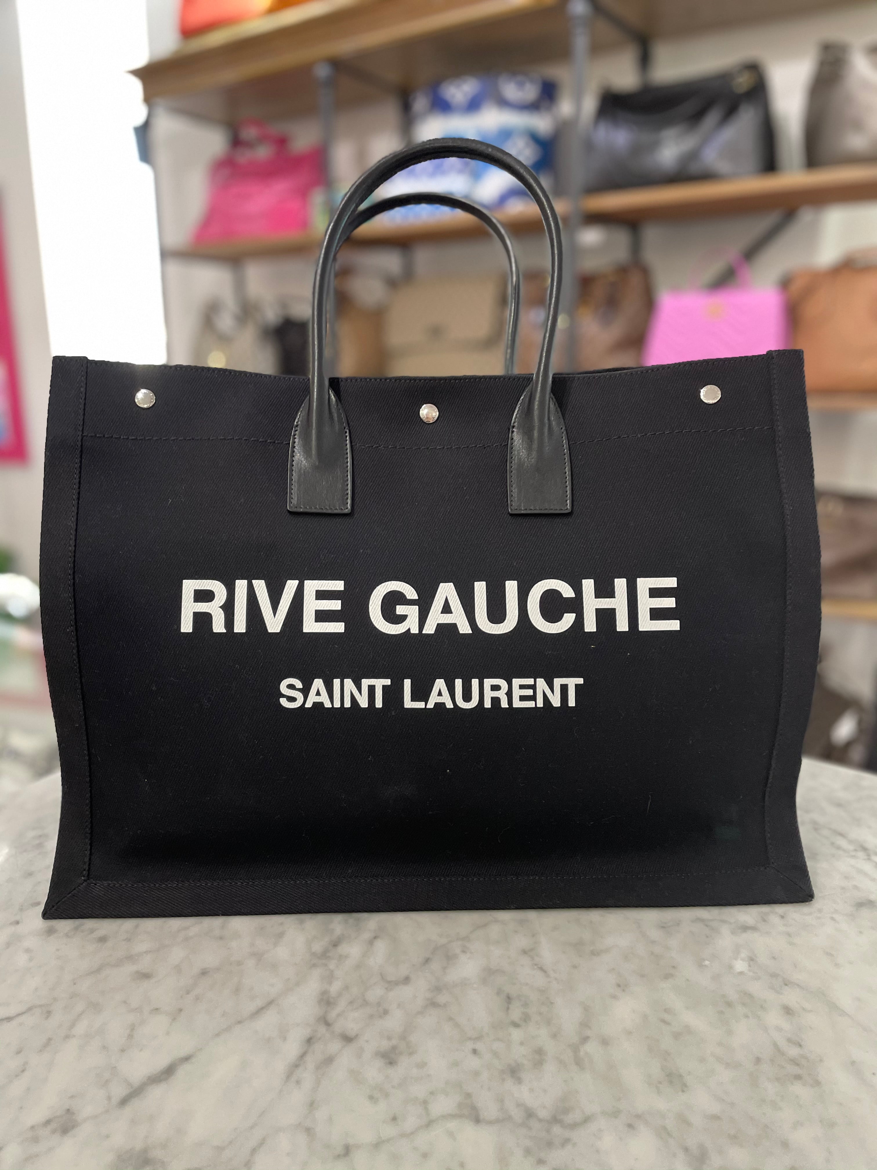 Authentic Saint Laurent Cabas Rive Gauche Tote Bag- YSL