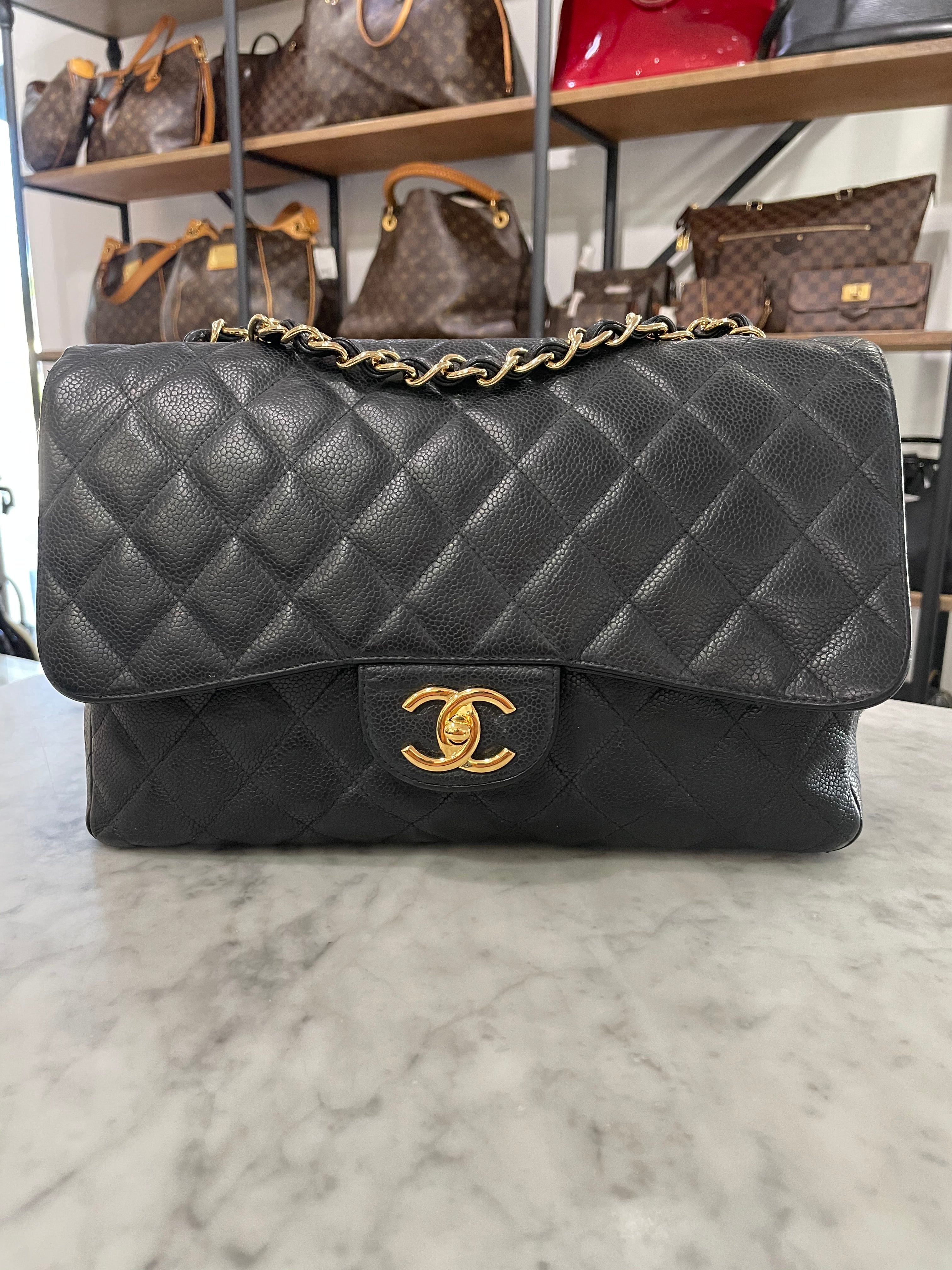 Chanel Marine Patent Leather Jumbo Classic Flap Bag Auction