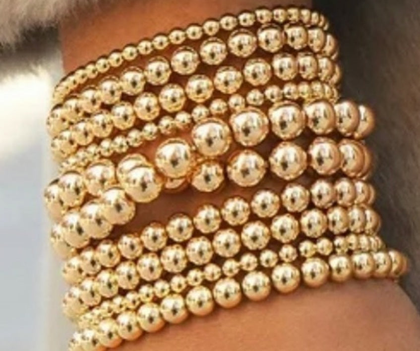 14k Gold Beaded Bracelet with clasp – Vivien Frank Designs